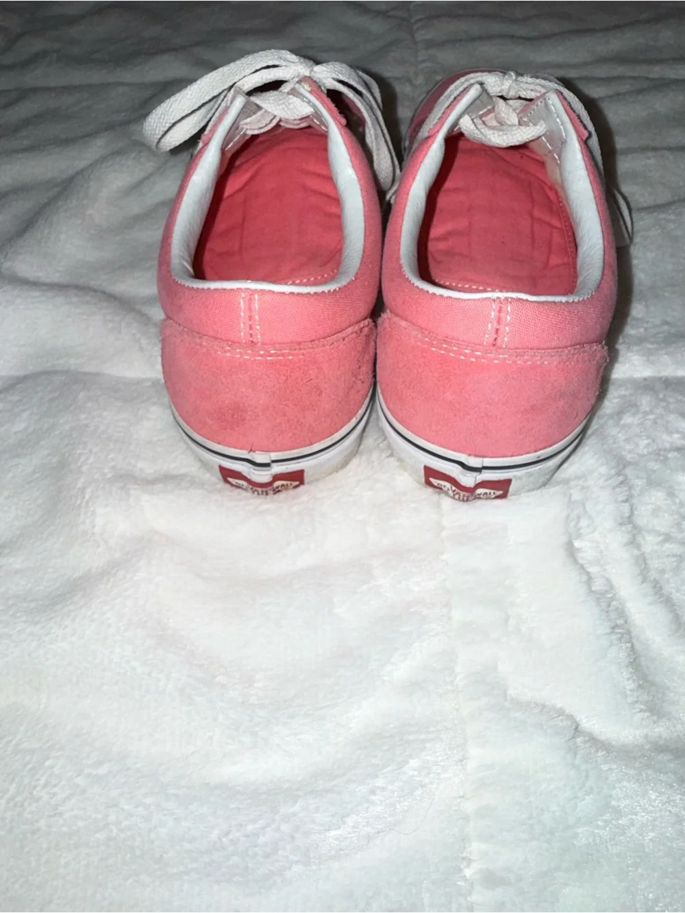 Vans Pink and White Old Skool Canvas Sneakers